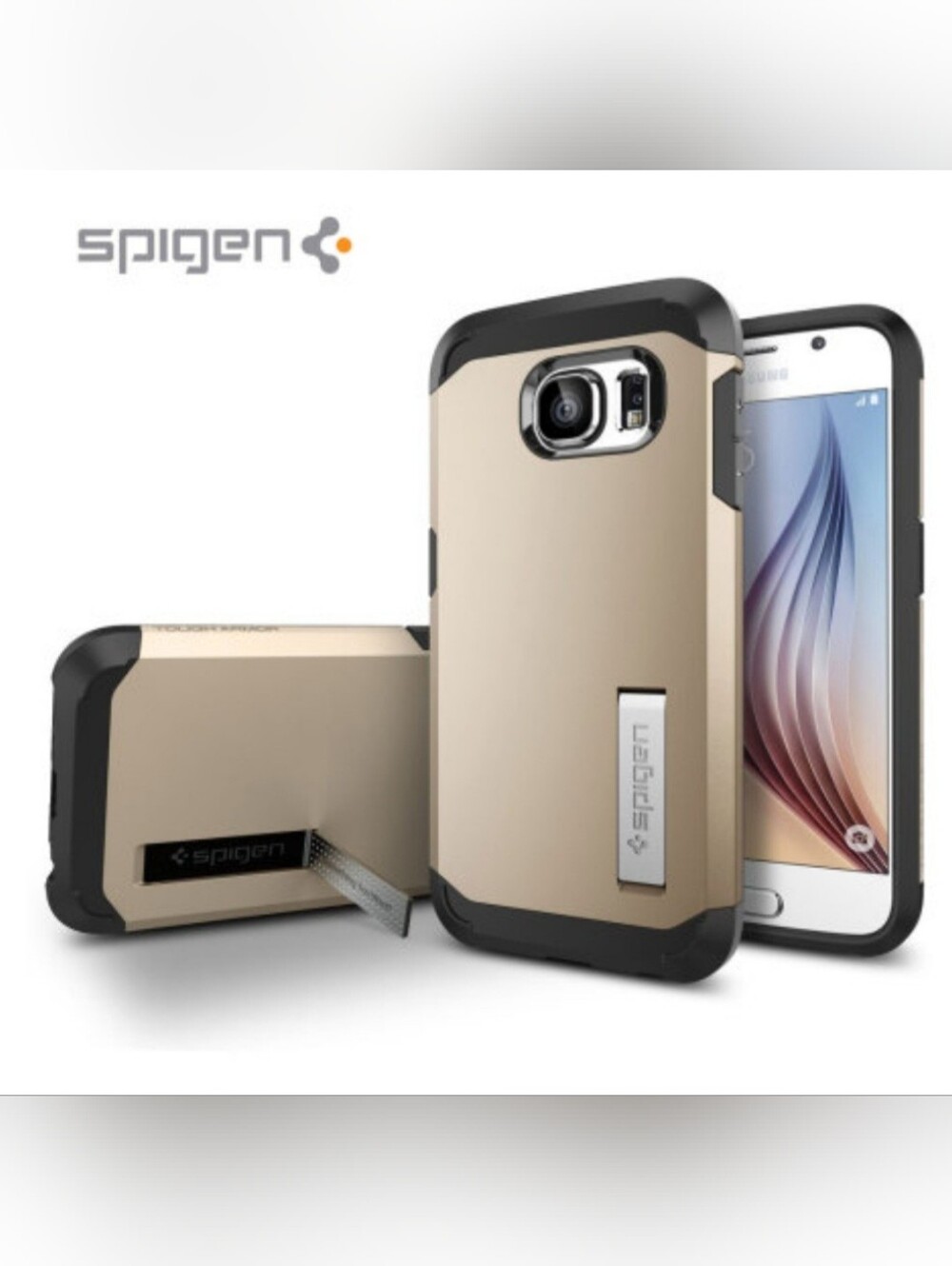 Spigen Tough Armor Case in Champagne Gold for Samsung Galaxy S6 - Set of Two